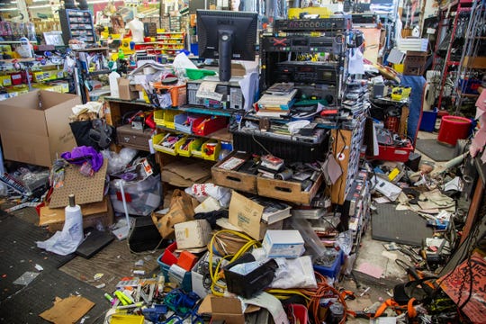 Ax-Man Surplus in St. Paul was broken into a looted during protests in St. Paul Thursday May 28th. Days later owner Jim Segal is still cleaning up the damage and debris that looters left behind. 