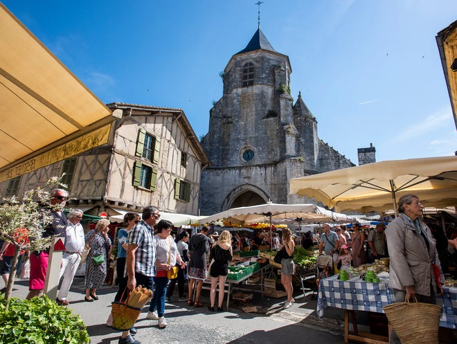 Market day in Issigeac, France.