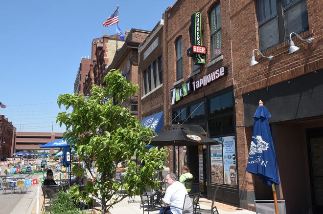 Fifth Avenue in downtown St. Cloud is closed for restaurants to open additional patio seating Monday, June 1, 2020. 