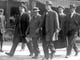 John Schrank, leaving the police station in Milwaukee, on way to court for the assassination attempt on former President Teddy Roosevelt.