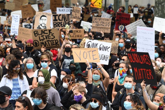 Thousands protest the death of George Floyd in New York City