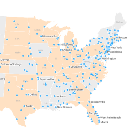 Locations of George Floyd protests as of June 2, 2