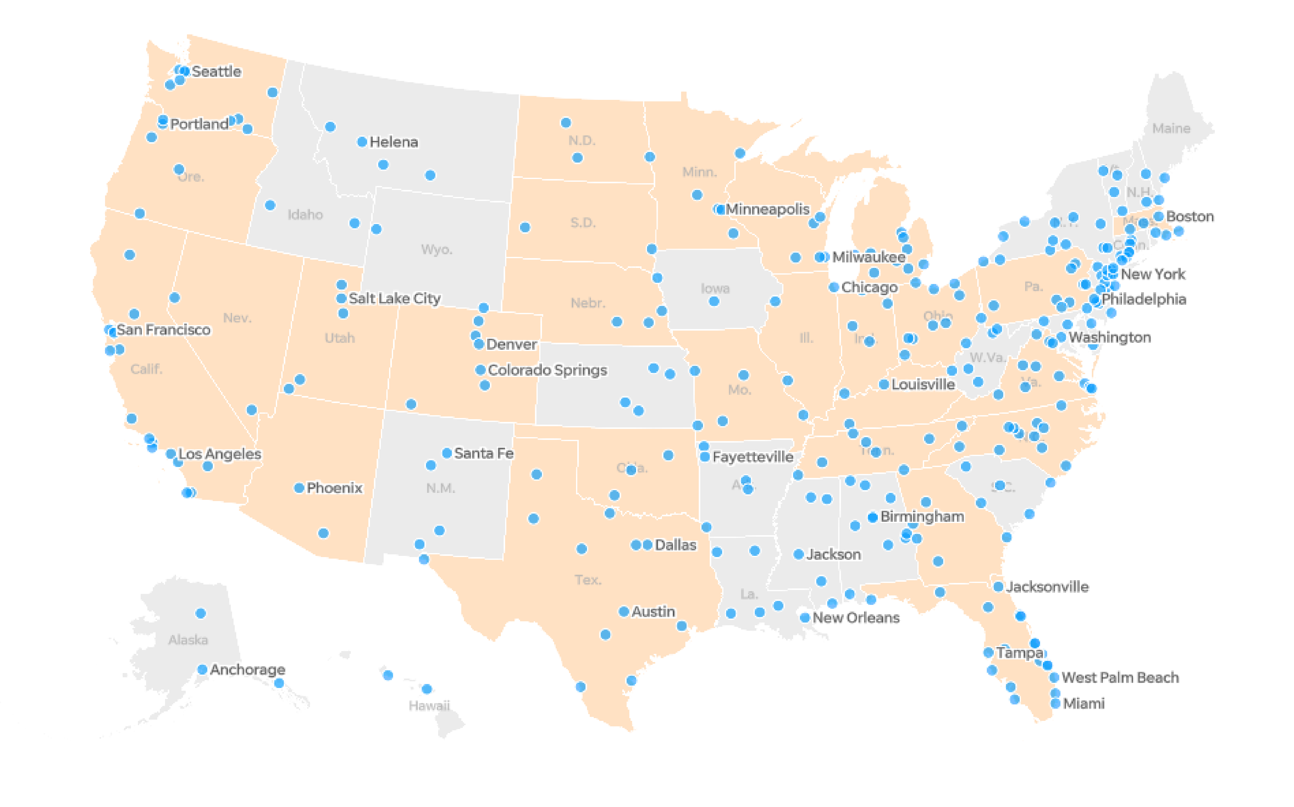 Map of protests in the wake of George Floyd's death