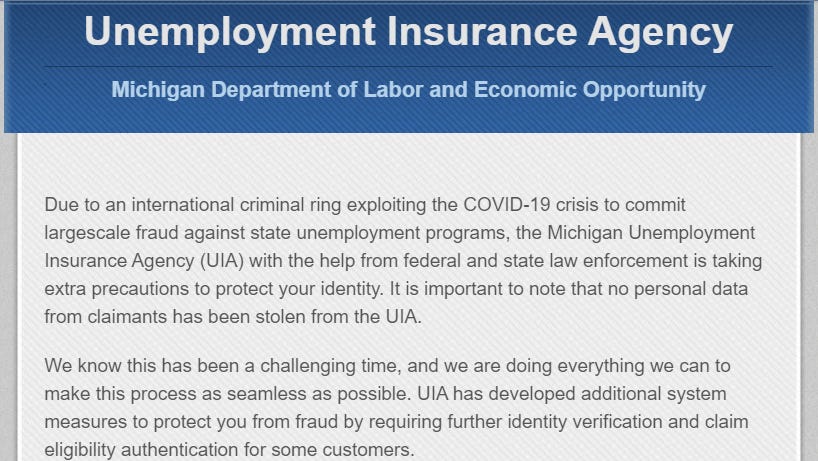 Michigan Says 340 000 Unemployment Claims Flagged For Fraud