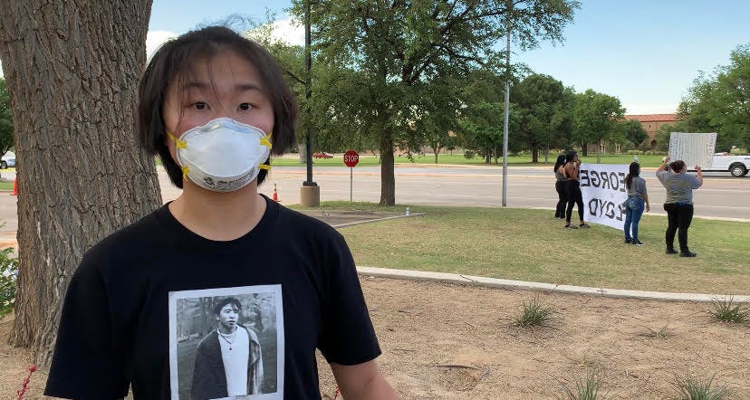 Hairuo Yi, a Lubbock High School student in Texas who organized a George Floyd protest.