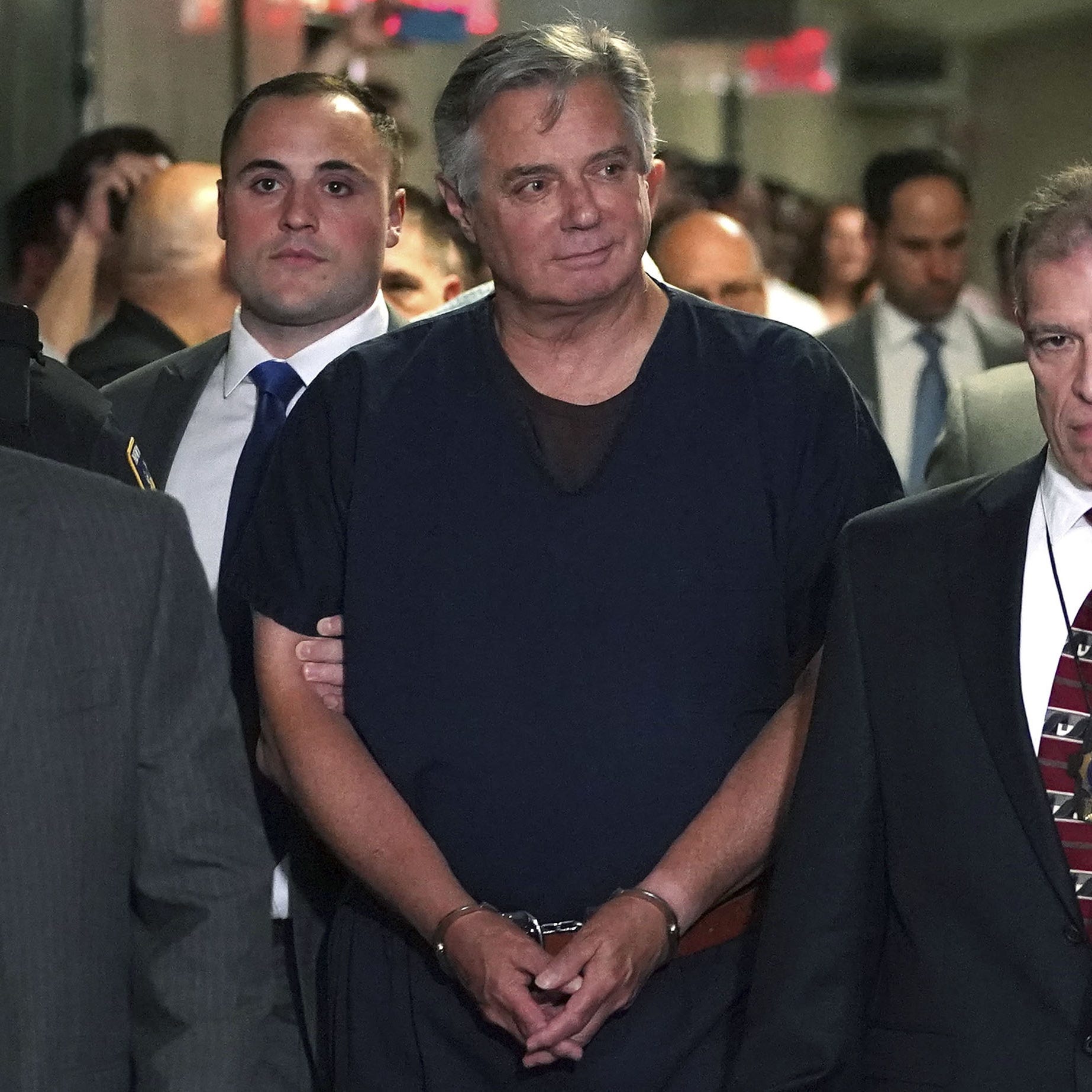 President Trump's one-time campaign manager Paul Manafort arrives at Manhattan Supreme Court on June 27, 2019 for his arraignment on mortgage fraud charges. The longtime Republican political consultant, 71, was sentenced last year to seven and a half years in jail for tax crimes, bank fraud and conspiracy charges, mostly relating to his business dealings in Ukraine with Russia-allied politicians and tycoons. Manafort was released to home confinement in May due to the risk posed by the spread of the coronavirus in federal   prison.