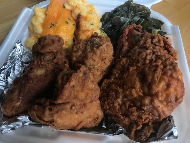 Fried chicken, collard greens and macaroni and cheese are on the menu at NuNu's Sweet Soul Food in Fort Pierce.