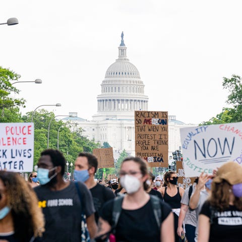 The United States Capitol building is seen as demo