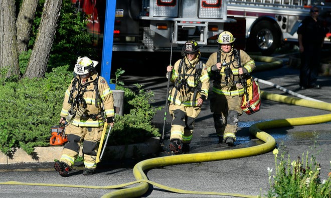 Fire fighters from York Area United and Eagle Fire company in Mount Wolf responded to a working fire at Motel 6 on Arsenal Road, Sunday, June 7, 2020.John A. Pavoncello photo