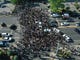 An aerial view of protesters marching on June 4, 2020 in Merrick, New York. Minneapolis Police officer Derek Chauvin was filmed kneeling on George Floyd's neck. Floyd was later pronounced dead at a local hospital. Across the country, Floyd's death has set off days and nights of protests as its the most recent in a series of deaths of black Americans by the police. 
