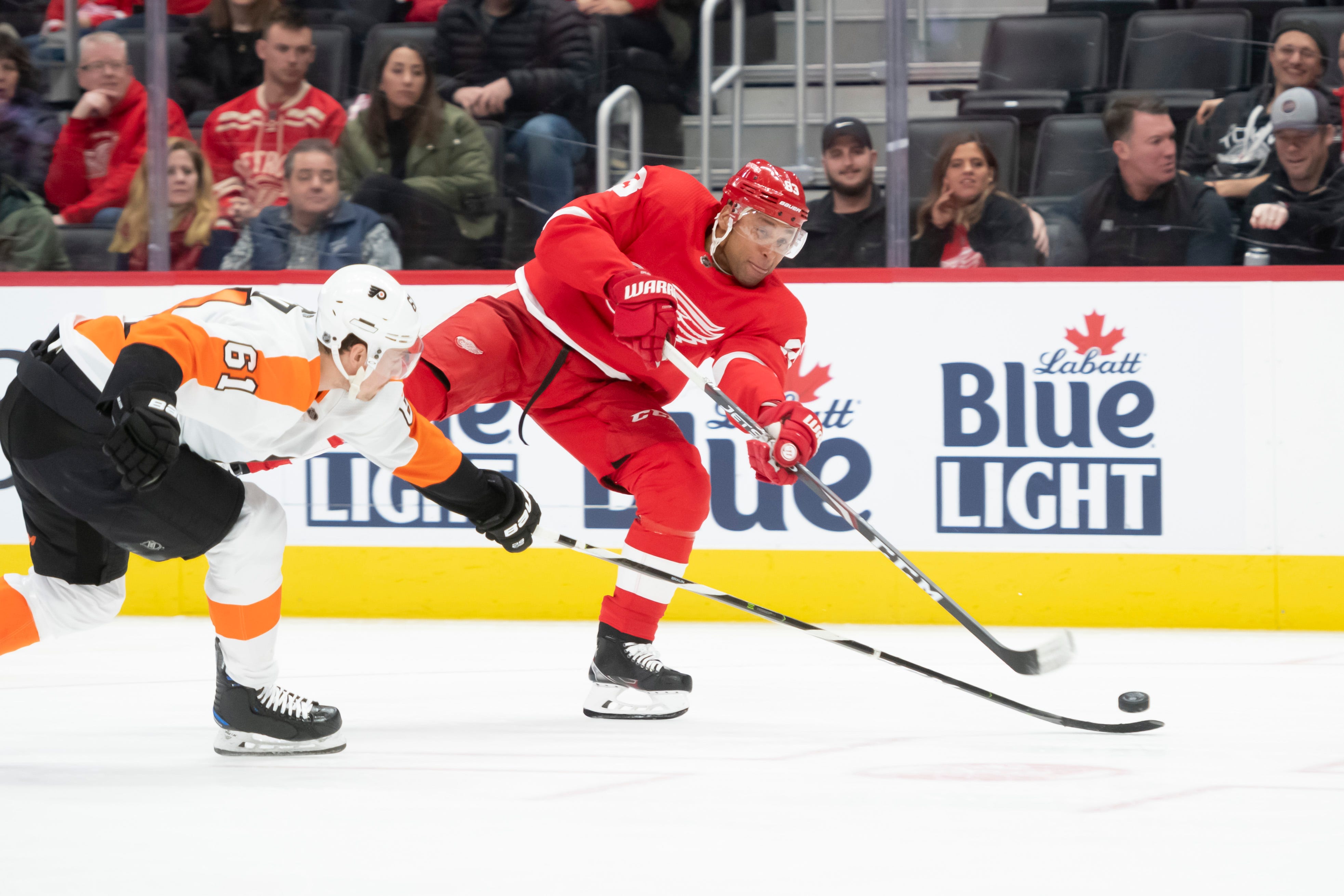 Detroit Red Wings' Trevor Daley helping 