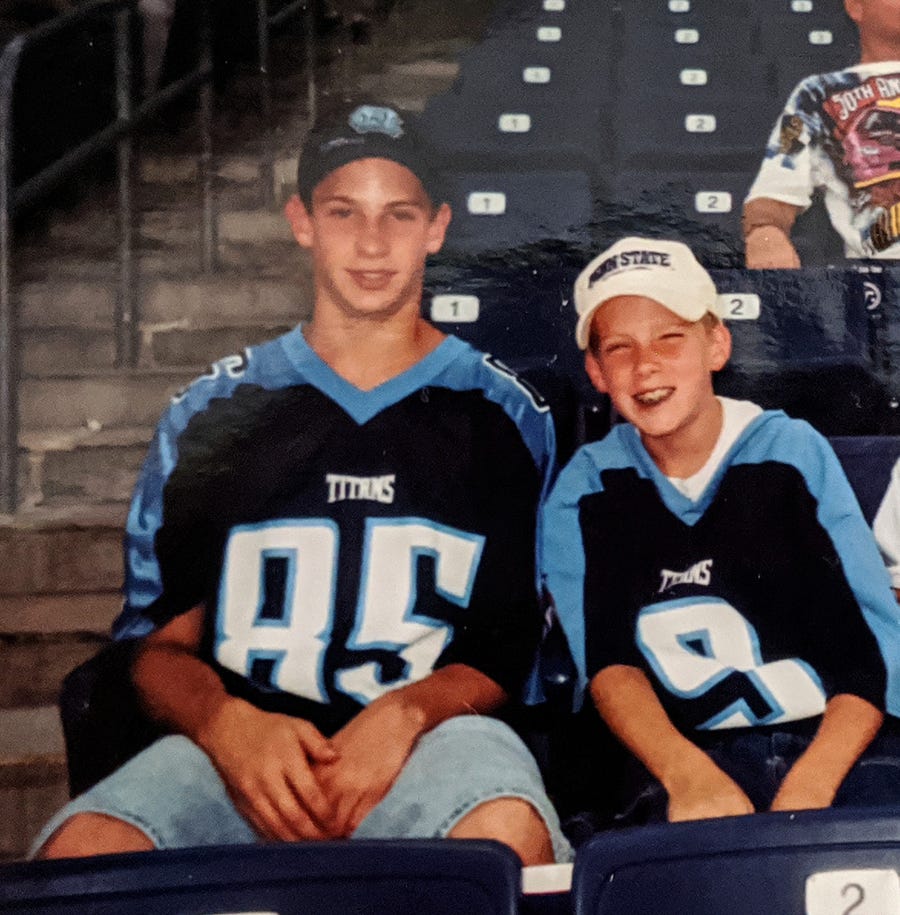 Bryce Waller, right, and his older brother, Lee.