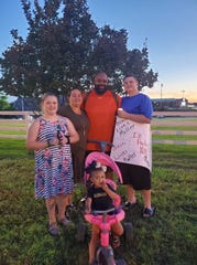 Hope and Dwaylon Davis, pictured with their children, helped organize a protest over racism and policing in Benton, Ky., part of a series that popped up in rural Kentucky towns.