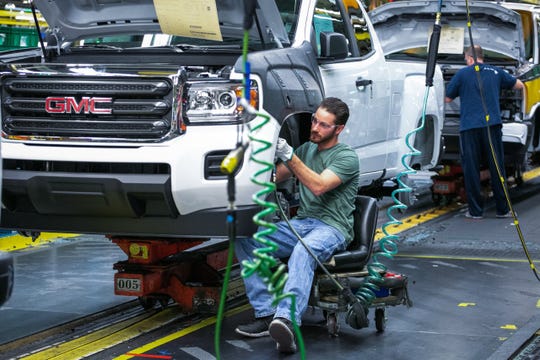 General Motors Wentzville Assembly employees at work Friday, December 13, 2019 at the plant in Wentzville, Missouri. (Photo by Melissa Vaeth for General Motors)