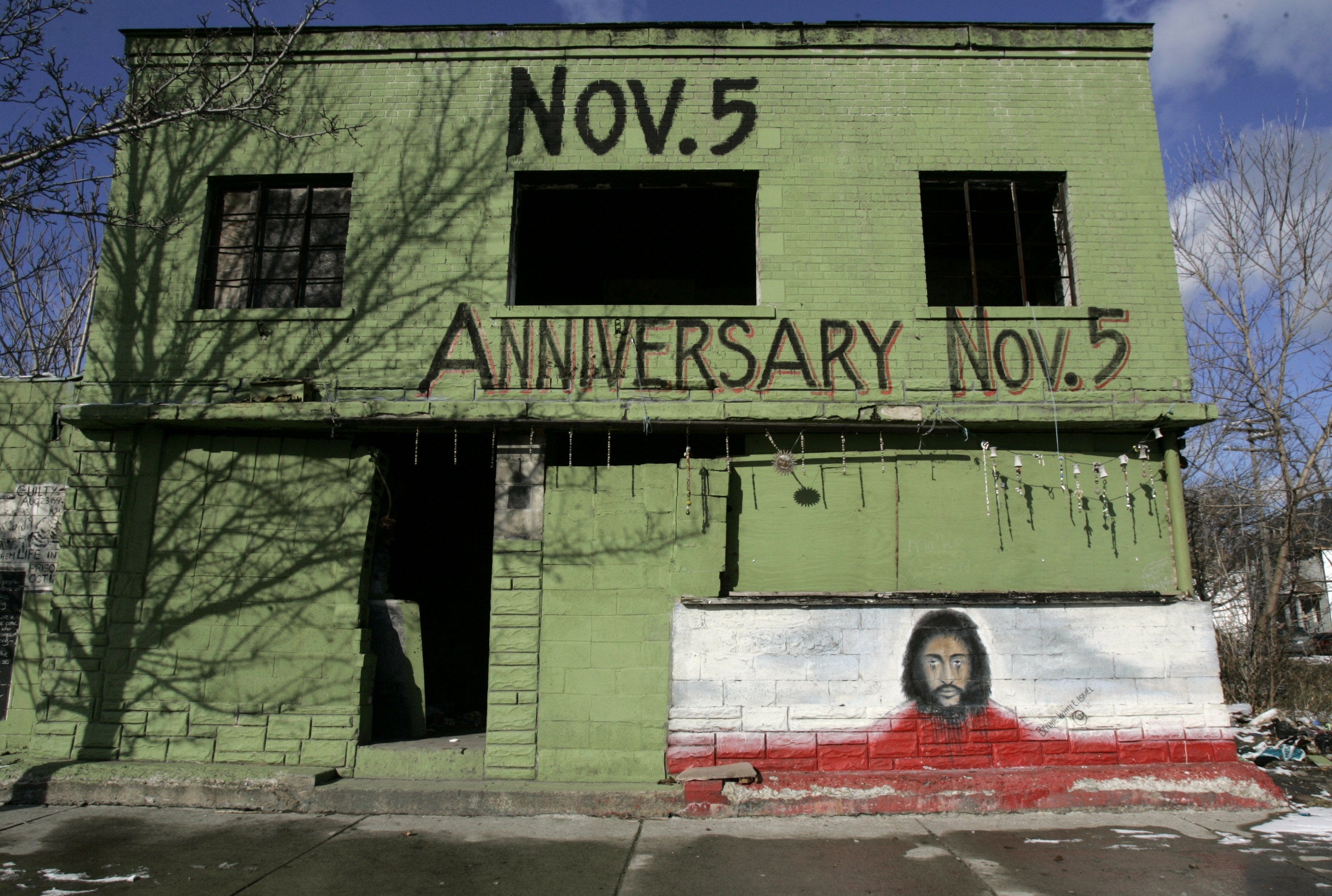 This abandoned storefront on West Warren Avenue is a shrine to Malice Green, who was beaten by Detroit police officers on Nov. 5, 1992. The shrine was painted five days after Green's death by muralist Bennie White Jr. Ethiopia Israel. The building, along with the mural, was demolished in 2013.