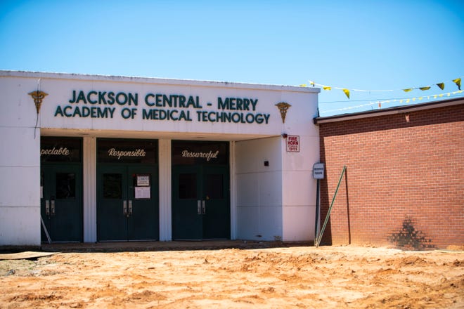 Construction continues at the new building of Jackson Central-Merry Academy, Friday, June 12, 2020 in Jackson, Tenn.,