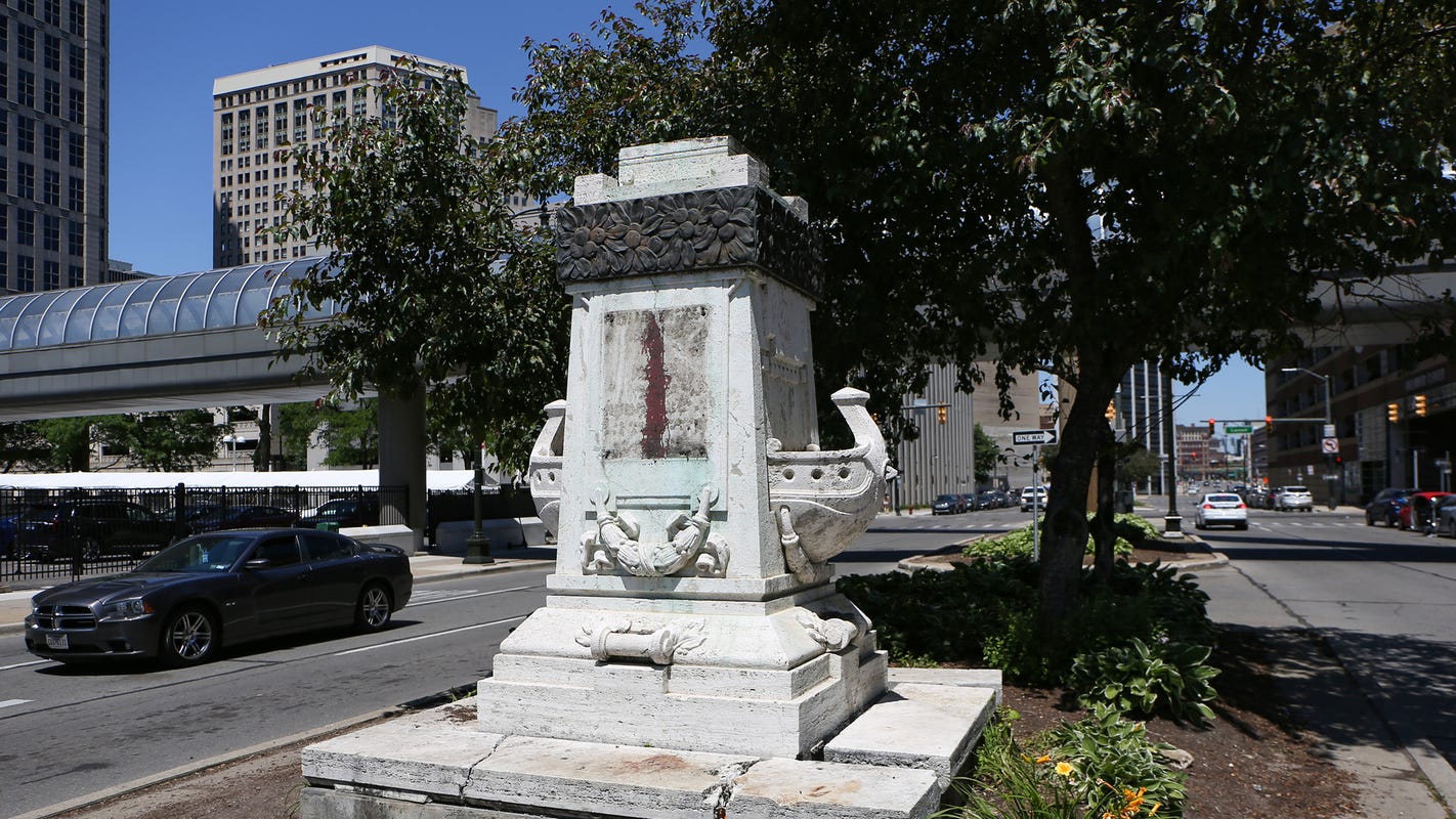 Christopher Columbus statue in Detroit placed in storage