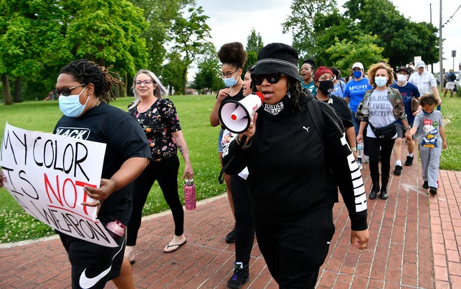 A Call to Action Worldwide holds their weekly gathering at Penn Park and march to end social injustice and racial inequality, Monday, June 15, 2020John A. Pavoncello photo