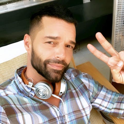 Ricky Martin is at home in Los Angeles with his hu