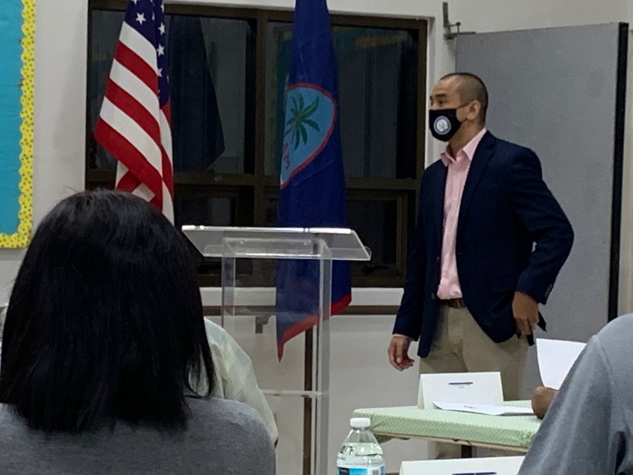 Attorney General Leevin Camacho addresses the Mayors' Council of Guam at the Dededo senior citizen's center in this file photo.