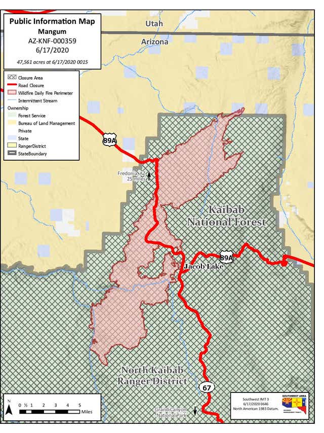 Crews Work To Contain Bighorn Mangum And Bringham Wildfires