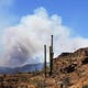 The Bush Fire burns northeast of Mesa in the Tonto National Forest on June 16, 2020. Multiple communities in the path of a rapidly growing fire have been ordered to evacuate from the human-caused brush fire.