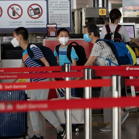 Passengers wearing masks to curb the spread of the