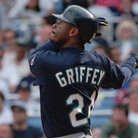 Ken Griffey, Jr. hits one of his 630 career homers