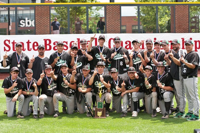 Clear Fork celebrates its 2010 state baseball championship after beating Wheelersburg 14-3 at Huntington Park in Columbus.