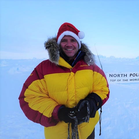 Willard native Sean Swarner wears his Santa hat af