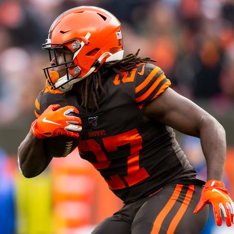 Kareem Hunt appeared in eight games for the Browns
