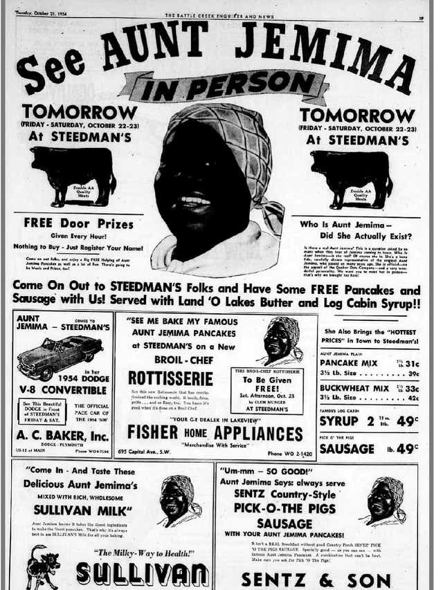 Aunt Jemima Was Given Key To Albion In 1964