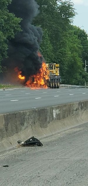 A vehicle fire on Route 80 in Totowa caused extensive delays on Thursday afternoon, June 25, 2020.