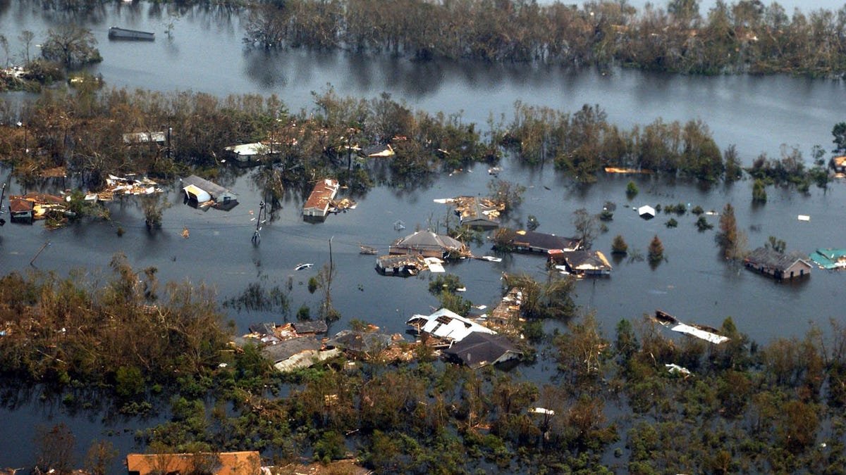 Hurricane Katrina left much of the Venice, La., area underwater on Aug. 30, 2005.