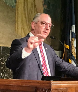 Louisiana Governor John Bel Edwards conducts a press conference on June 22, 2020.