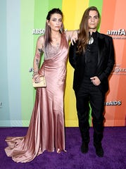 Paris Jackson and her boyfriend Gabriel Glenn, with whom she is in a band, attend the amfAR Gala Los Angeles on Oct. 10, 2019.