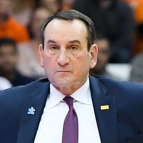 Duke Blue Devils head coach Mike Krzyzewski on Feb