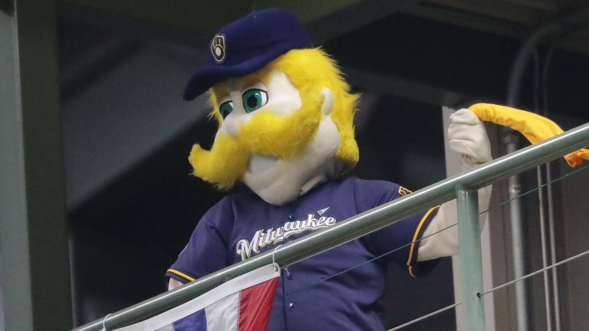 Bernie Brewer shouldn't have any trouble abiding MLB's safety protocols on his home run slide.