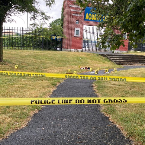 The scene of a stabbing in Newburgh on Saturday.