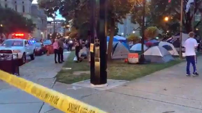 Louisville protests: At least one shot in Jefferson Square Park
