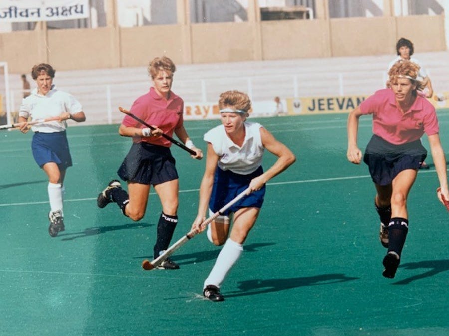 Mary Koboldt playing field hockey.
