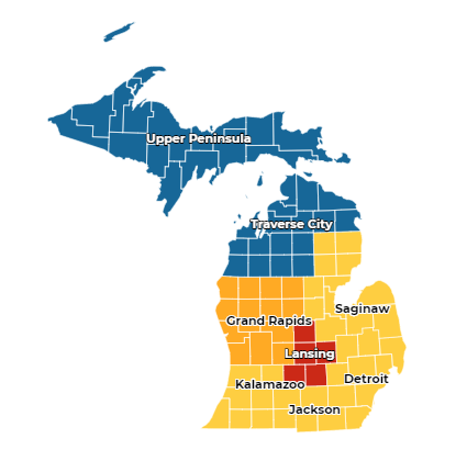Map Of Lansing Mi What Does Lansing Region's High Health Risk Because Of Covid-19 Mean?
