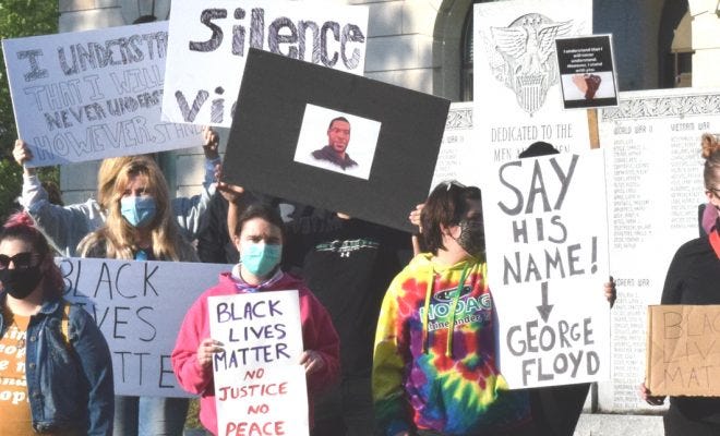 Protesters in Rhinelander June 1.