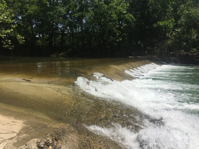 This low-water crossing on Bull Creek has been the scene of three paddler drownings within a year. It did not meet Corps of Engineers permit requirements.
