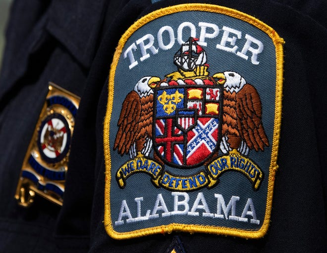 The Alabama State Trooper shoulder patch is seen on Wednesday July 1, 2020.