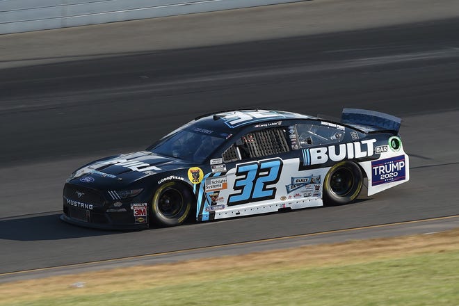 Corey LaJoie, driver of the No. 32 Built Bar Ford, during the NASCAR Cup Series Pocono 350 at Pocono Raceway on June 28, 2020.