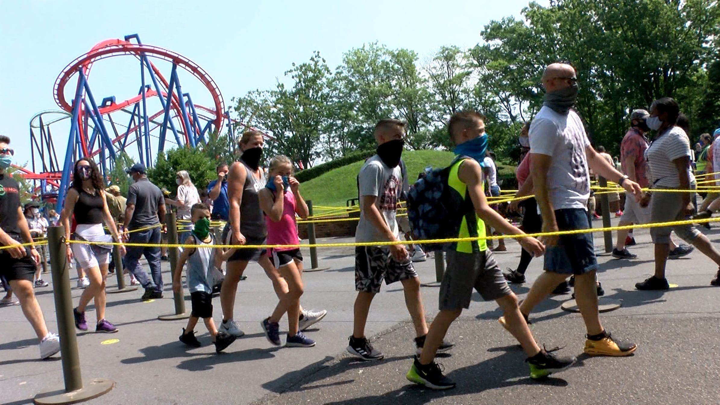 Crowds flock to Six Flags Great Adventure ready to have some fun, masks in place - Asbury Park Press