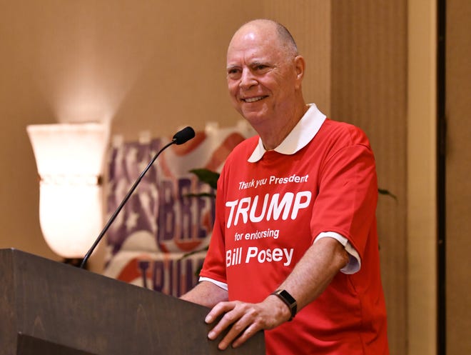 The Space Coast Republicans 2020 Hob Nob was held at the Hilton Rialto Melbourne Friday. Congressman Bill Posey sepaks to the crowd. 