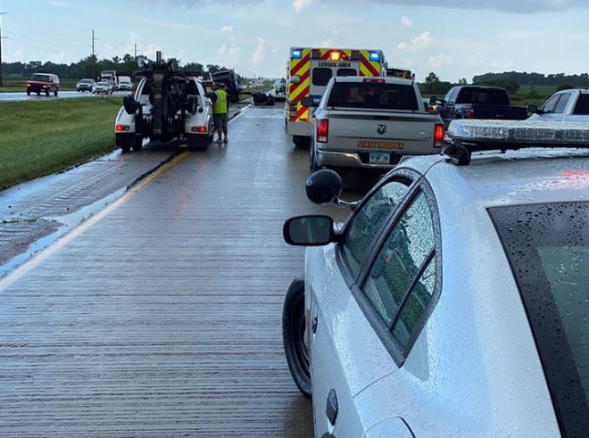 Northbound traffic is closed at the Worthing exit near the exit, while southbound traffic is open on the interstate, according to the Lincoln County Sheriff's Office.