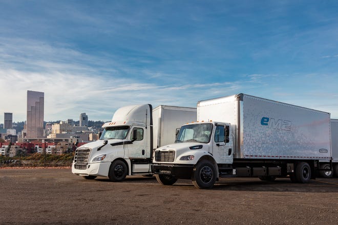Daimler’s eCascadia and the eM2 are two of the first electric semi-trucks to hit the highways.
